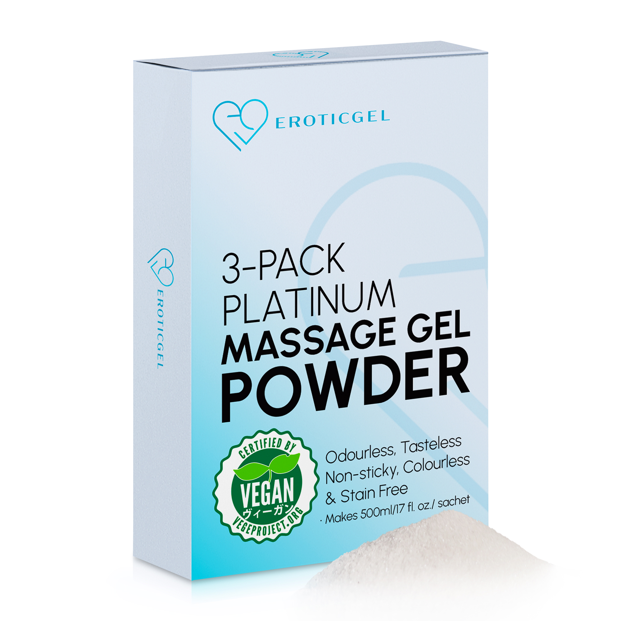 EROTICGEL «Platinum Massage Gel Powder» Travel Pack, japanisches Massagegel-Pulver aus natürlichen Inhaltsstoffen, 3x5g (4)